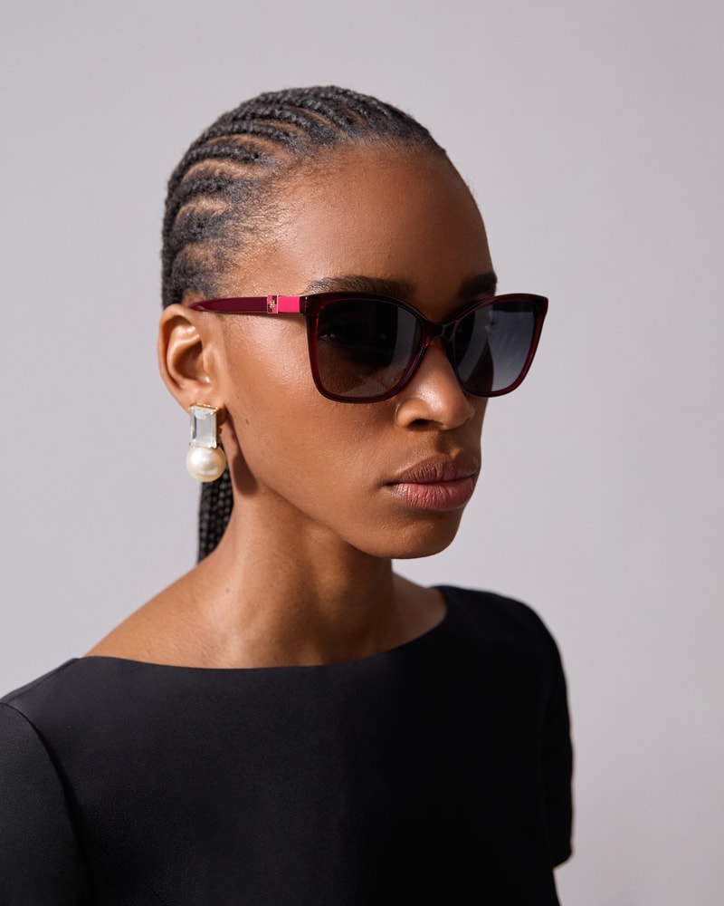 Rectangular Sunglasses With Checkerboard Detail