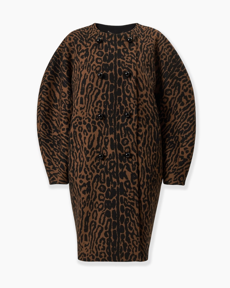 Leopard Jacquard Cocoon Coat