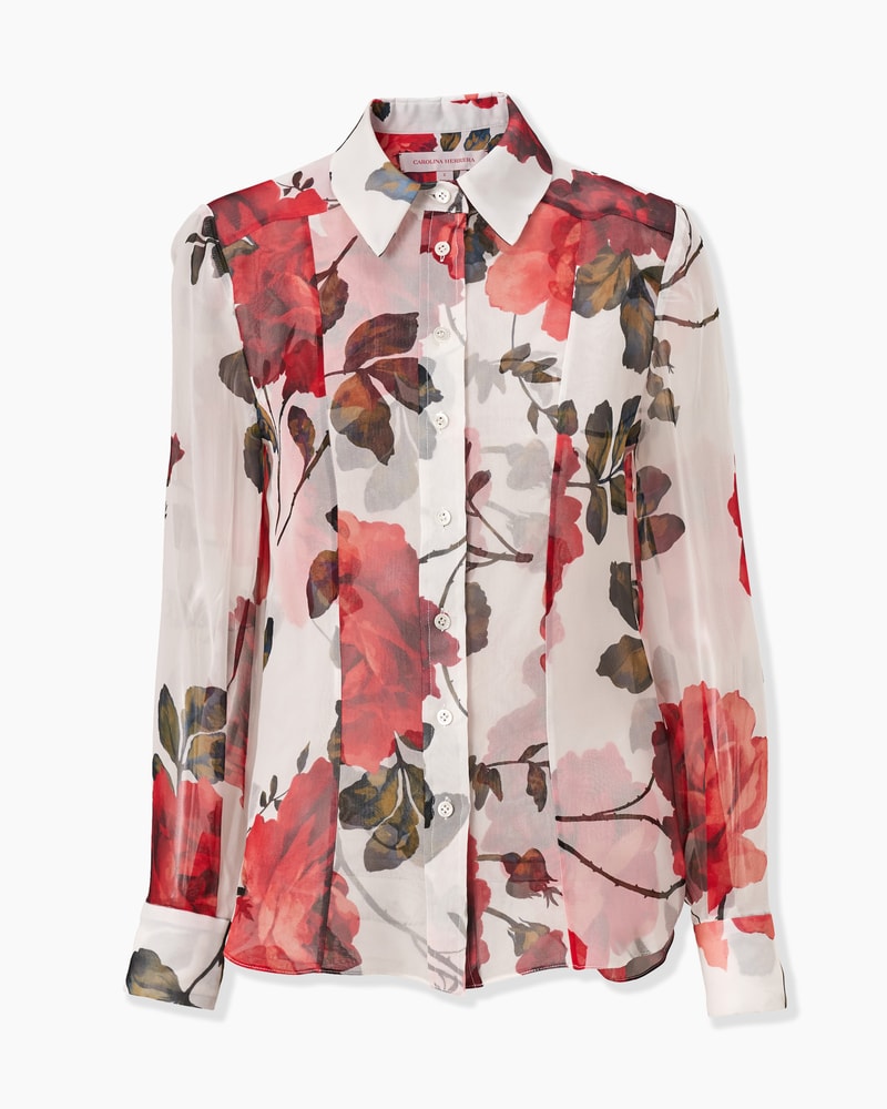 Chemise en mousseline à imprimé rose