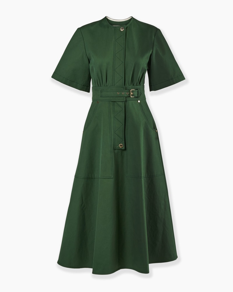 Gabardine A-Line Midi Dress