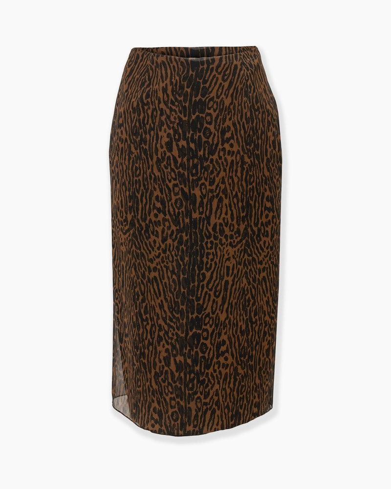 Leopard Print Chiffon Skirt