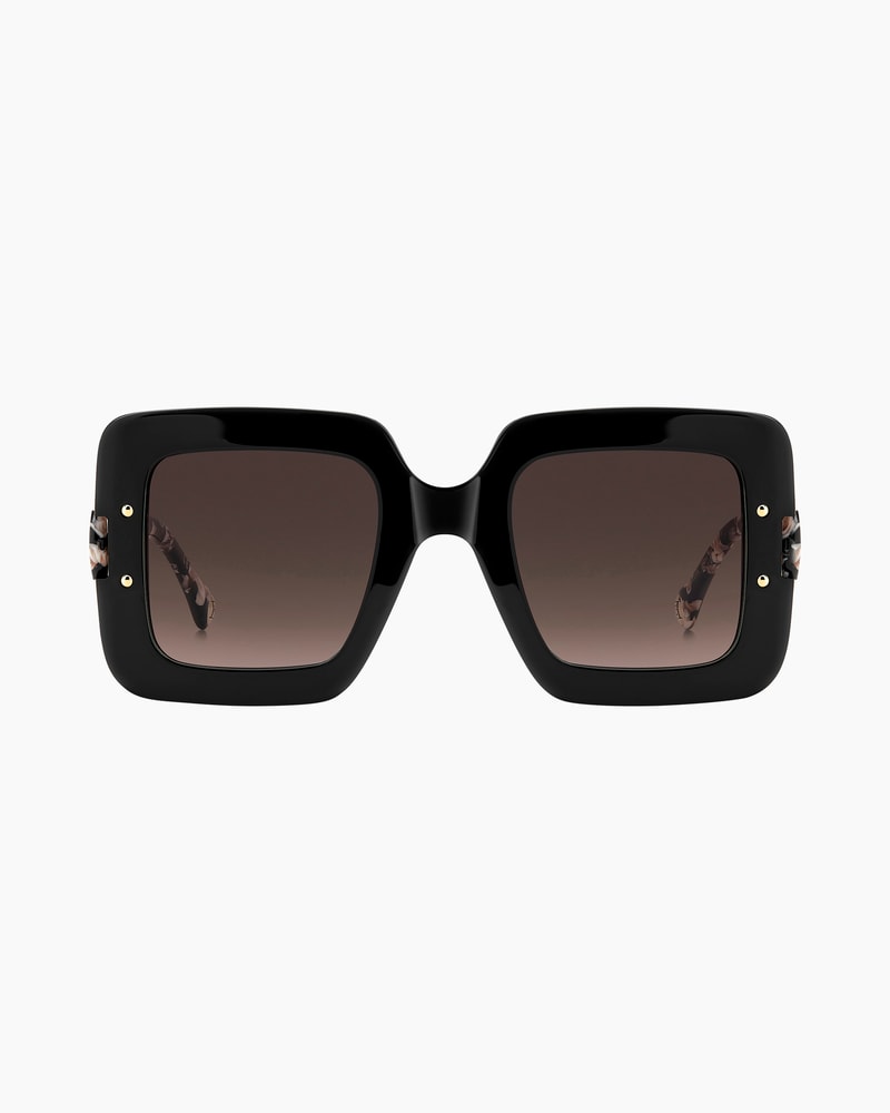 Square Frame Sunglasses with Contrast Temples