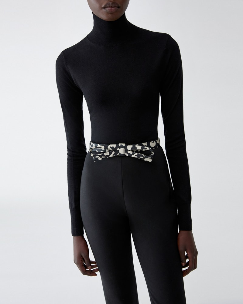 Leopard Spot Jacquard Bow Belt
