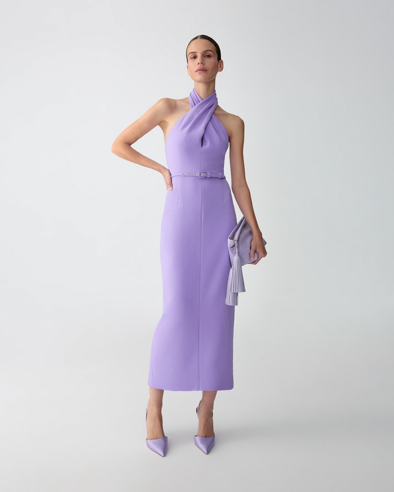 Twisted Halterneck Midi Dress