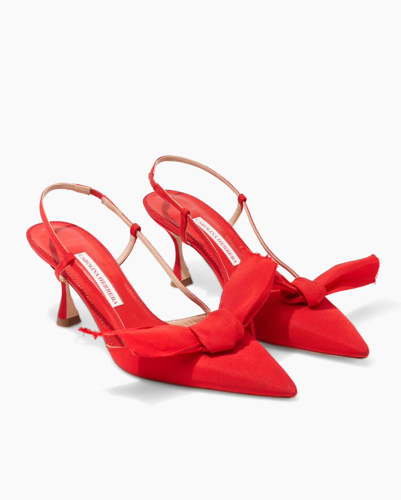 Silk Faille Bow Slingback Pumps