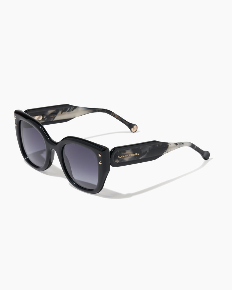 Square Frame Sunglasses with Tortoiseshell Temples