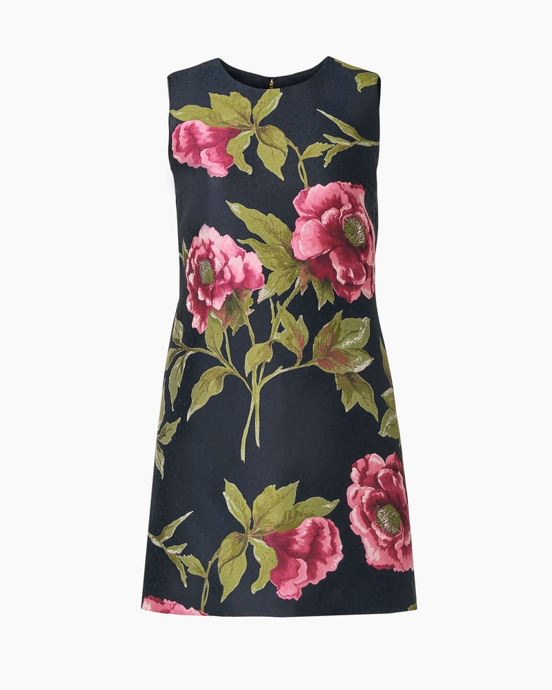 Peony Jacquard Shift Dress