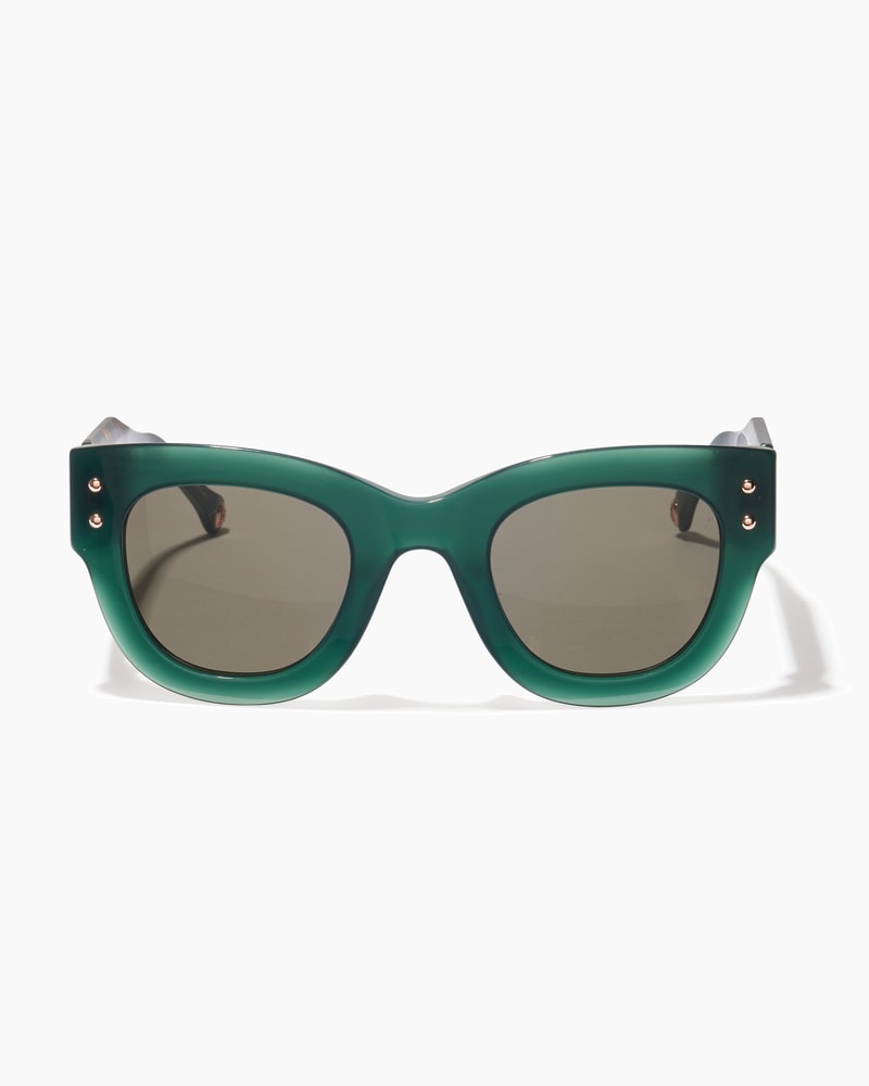 Round Frame Sunglasses With Contrast Temples