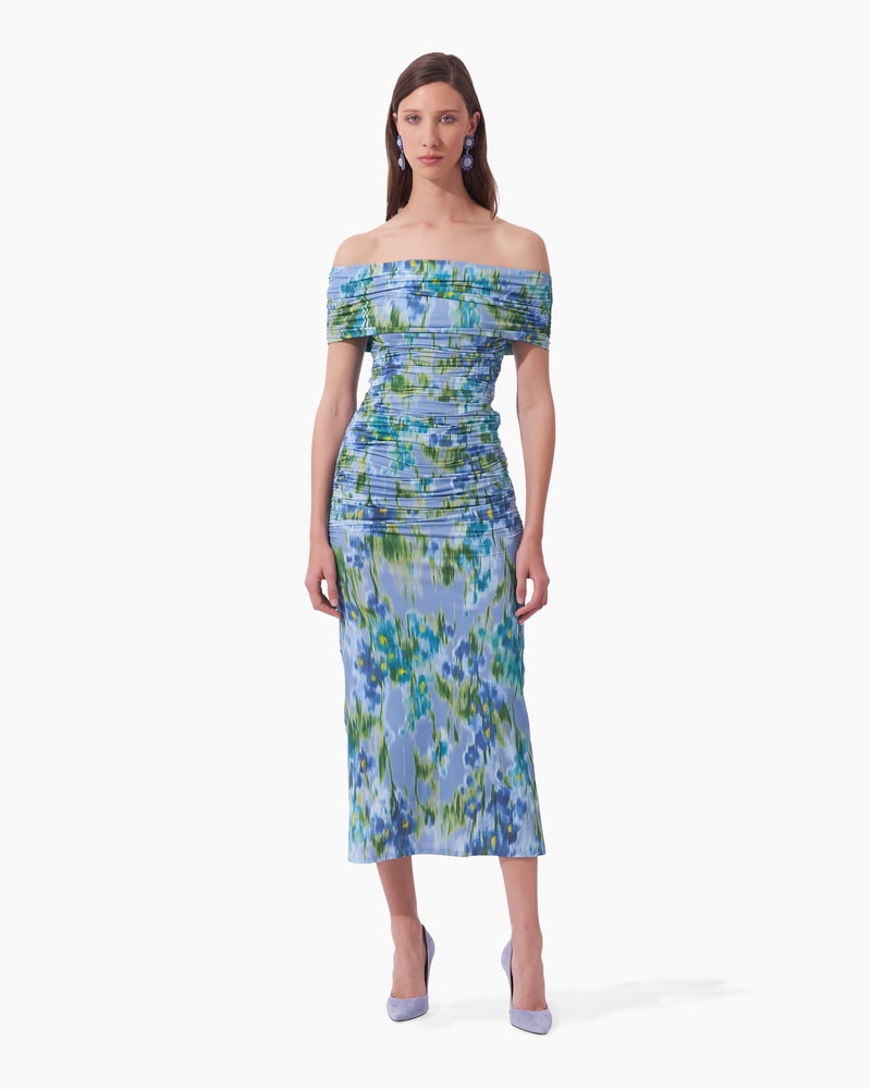 Floral-Print Jersey Off-Shoulder Dress - Image 1