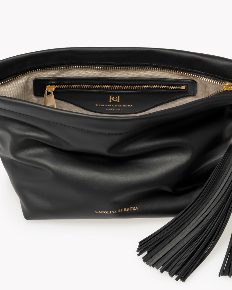 Pia Leather Clutch with Tassel