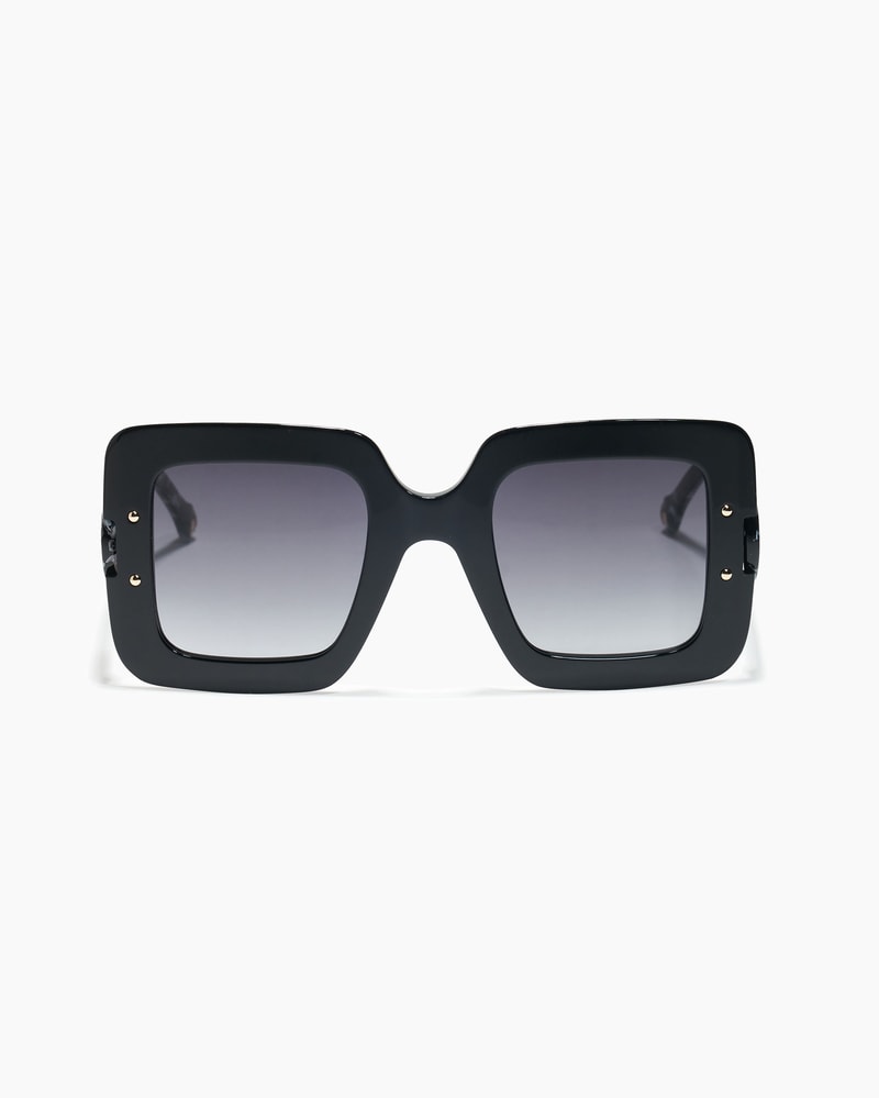 Square Frame Sunglasses with Contrast Temples