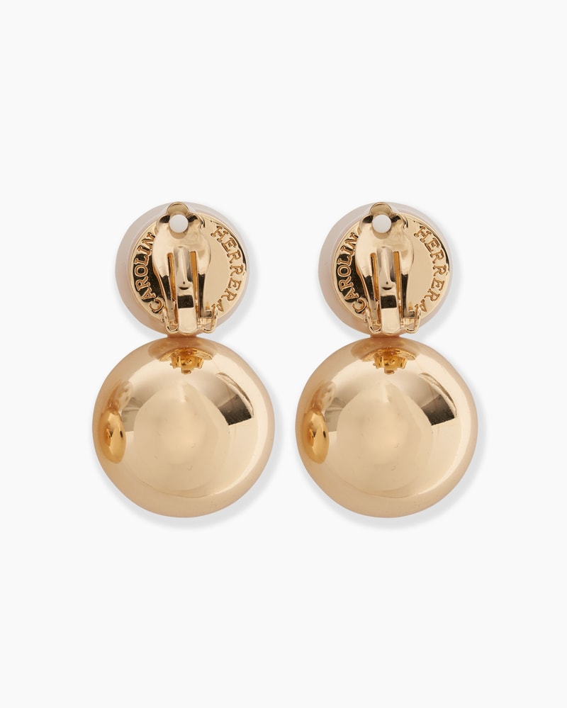 Pearl and Gold Ball Earrings