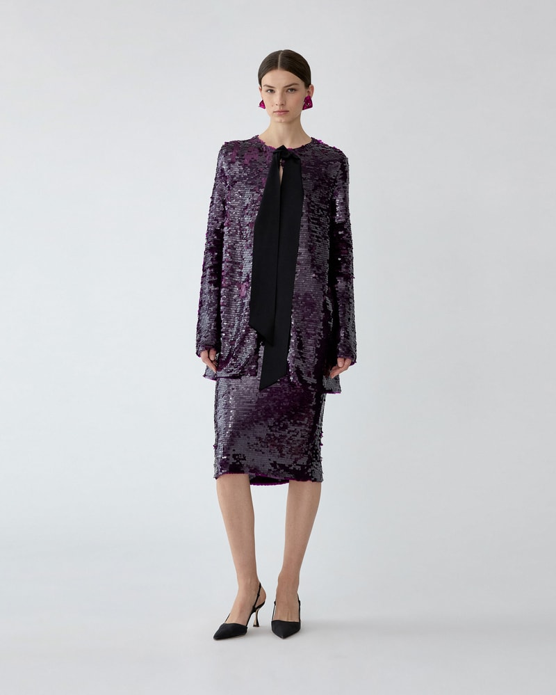 Sequined Merino Cardigan