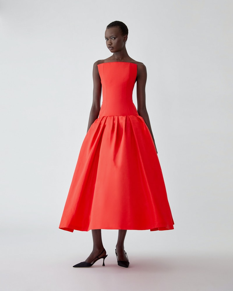 Strapless Drop-Waist Gown