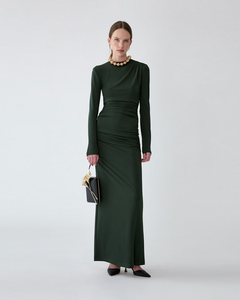 Ruched Jersey Column Dress