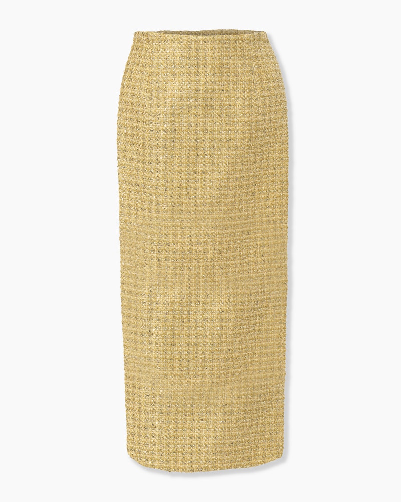 Lurex Tweed Midi Skirt