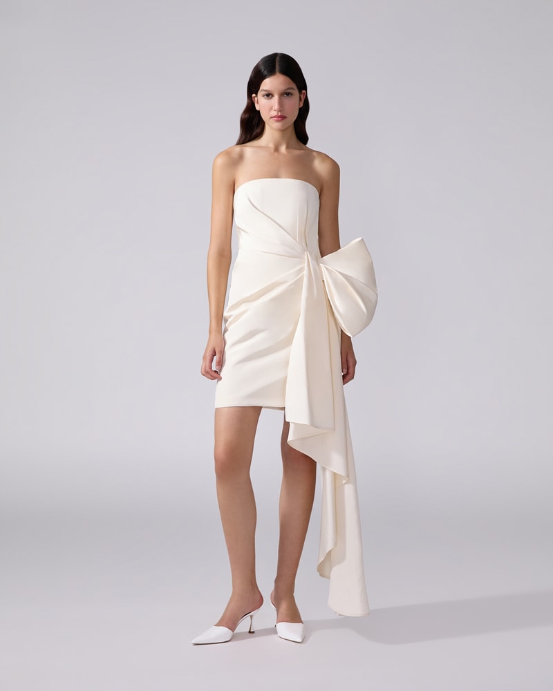 Strapless Mini Dress With Side Drape