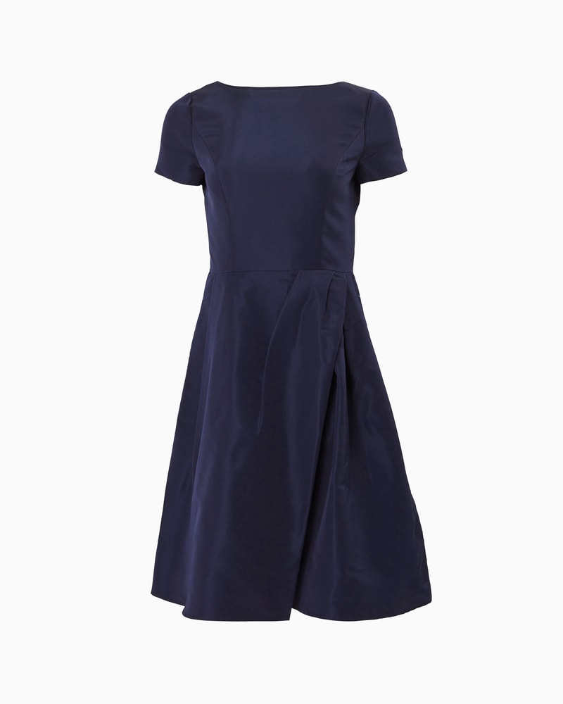 Draped Boat Neck Dress