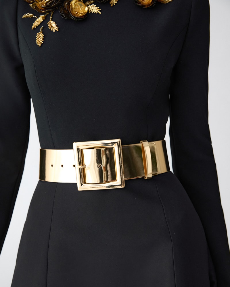 Gold Patent Leather Icon Belt