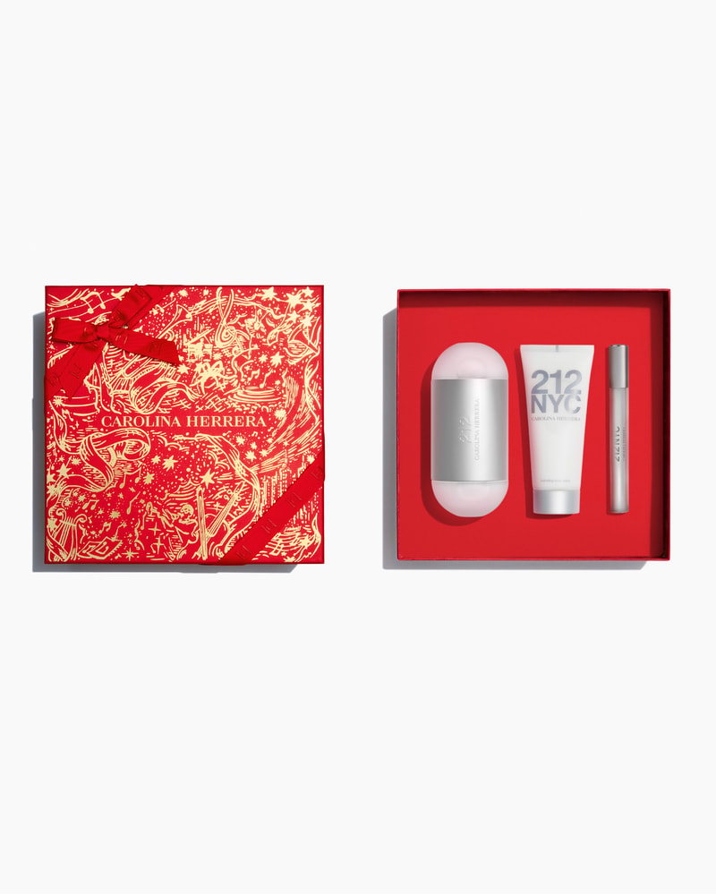 212 NYC 100ml Eau de Toilette, 100ml Body Lotion and 10ml Megaspritzer
