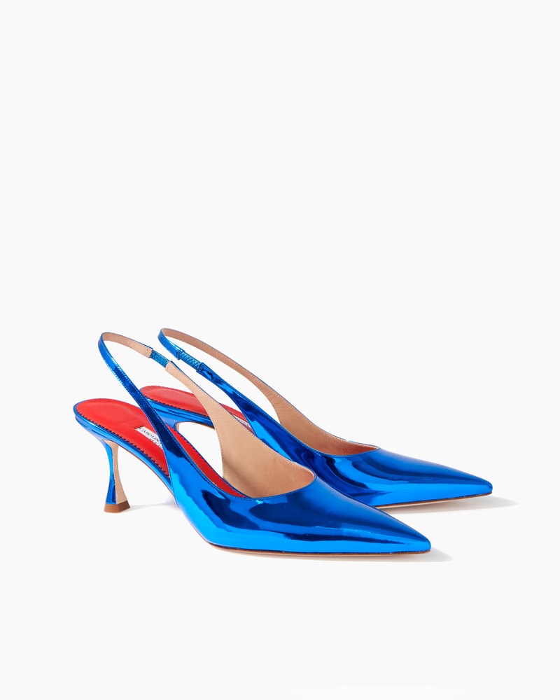 Kitten Heel in Metallic Patent Leather