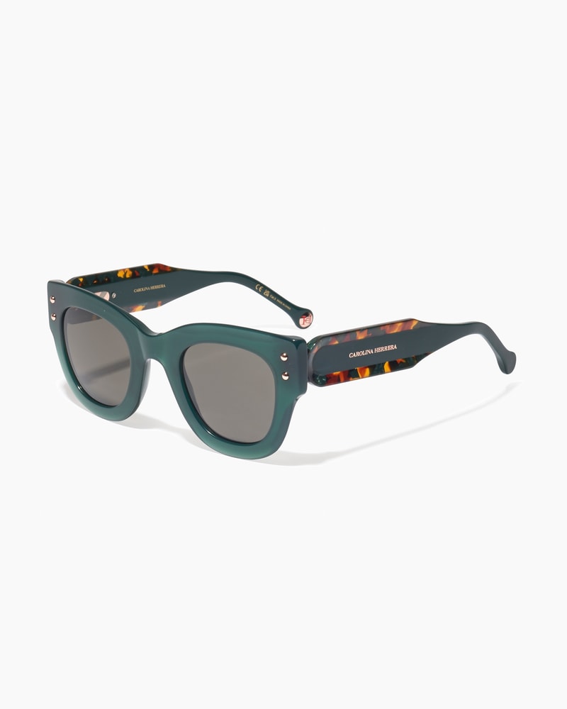 Round Frame Sunglasses With Contrast Temples
