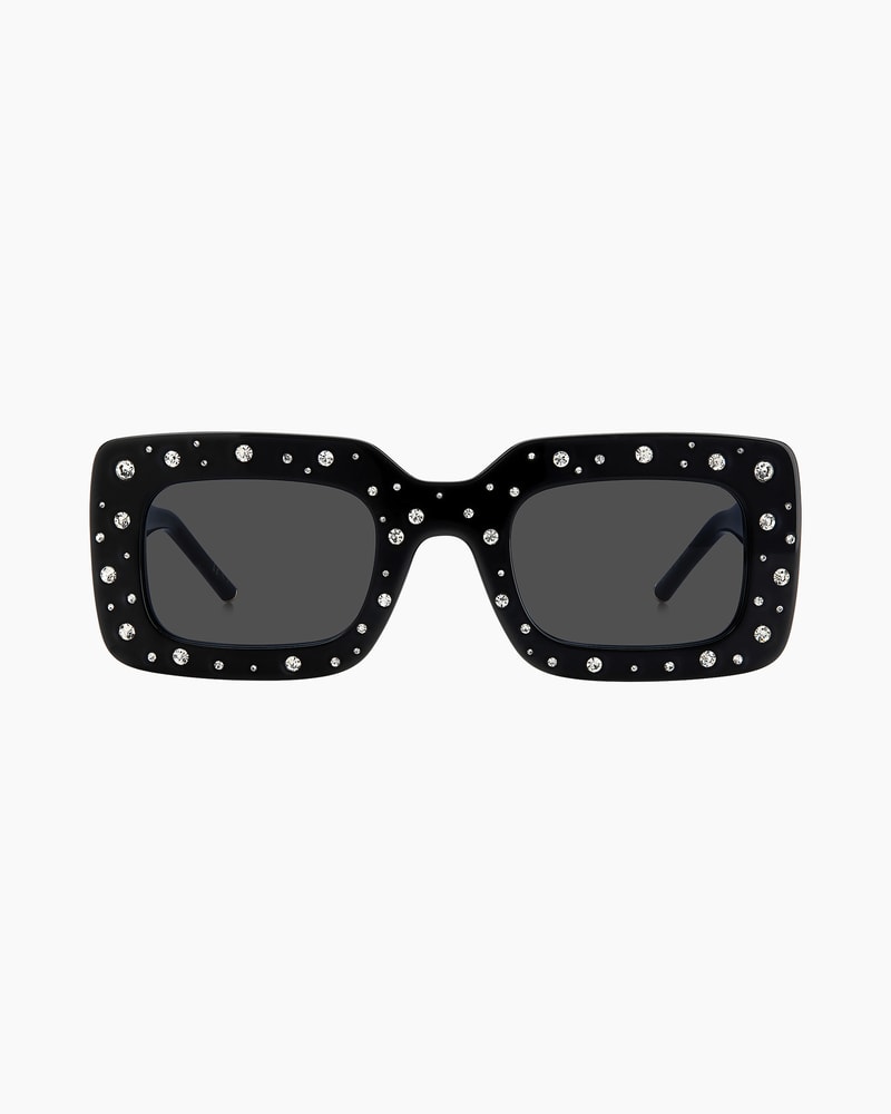 Crystal-Embellished Oversized Square Sunglasses