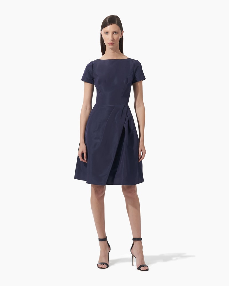 Draped Boat Neck Dress
