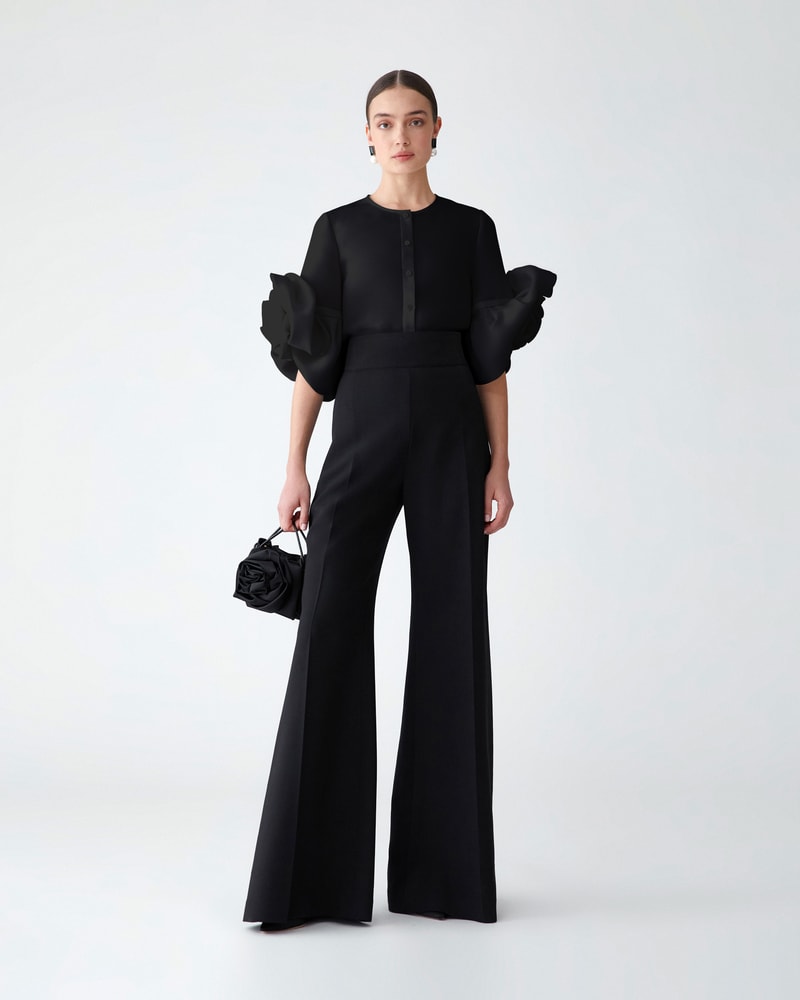 Gazar Blouse with Rosettes