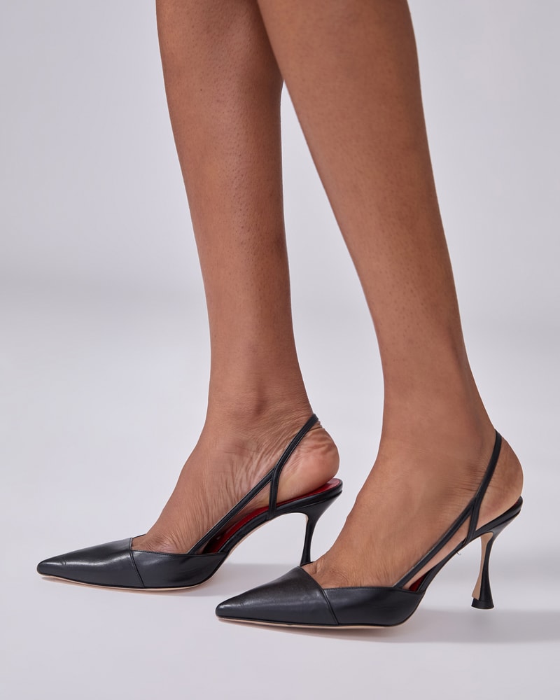 Leather Slingback Heels