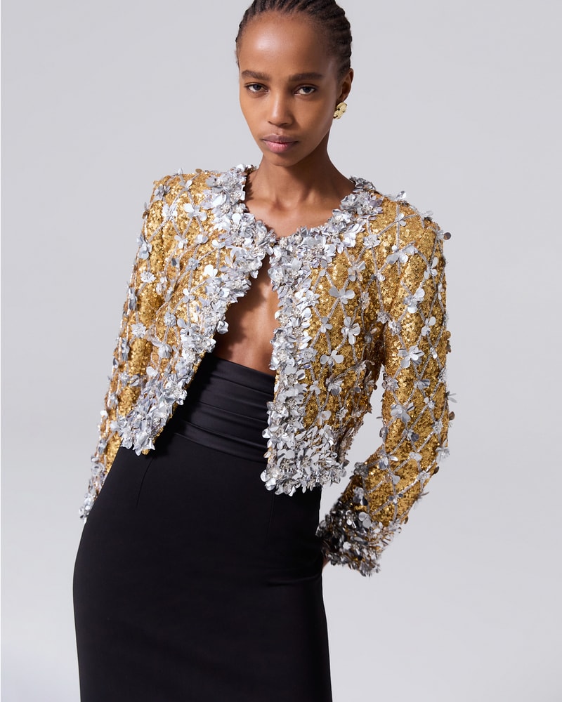 Sparkly cropped jacket store