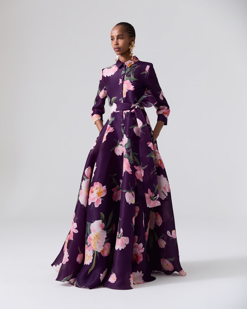 Peony print dress hot sale