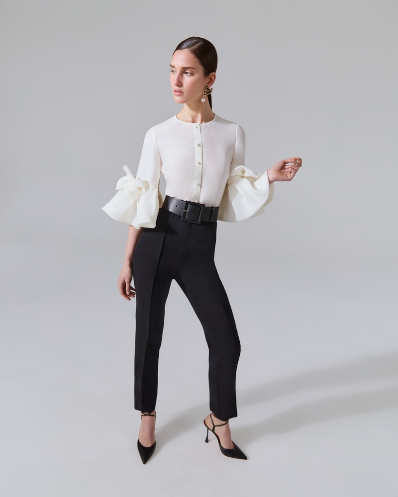 double frill ribbon blouse | épine