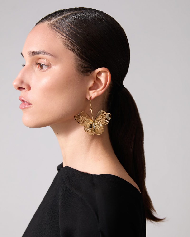 Lasercut Butterfly Drop Earrings Accessories Carolina Herrera
