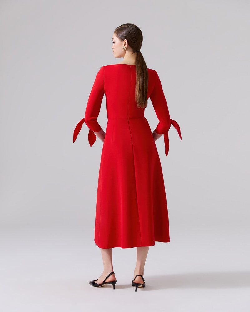 Tie sleeve midi dress cheap