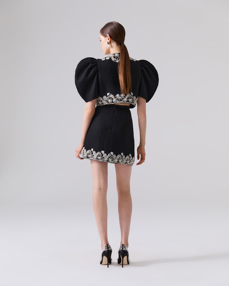 Embroidered Tweed Mini Skirt Ready To Wear Carolina Herrera