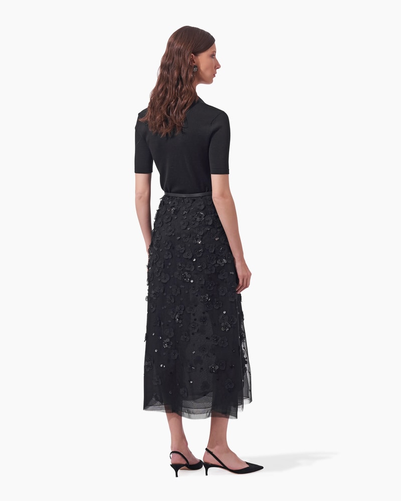 Floral Embellished Midi Skirt Ready to Wear Carolina Herrera