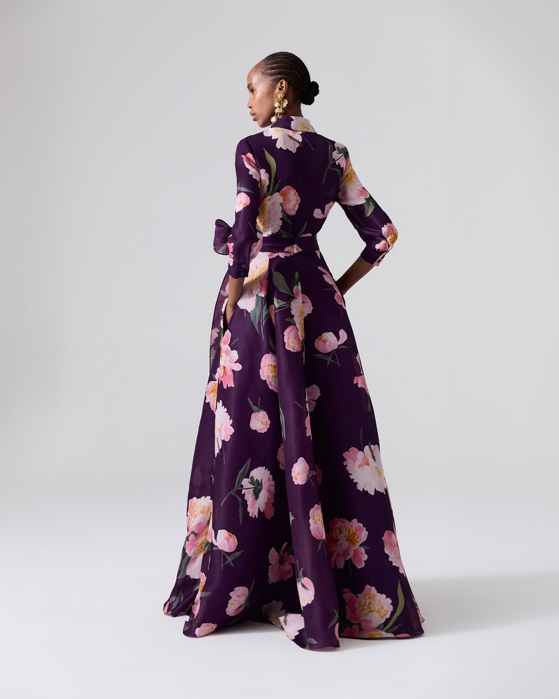 Peony-Print Trench Gown - Ready - To - Wear | Carolina Herrera