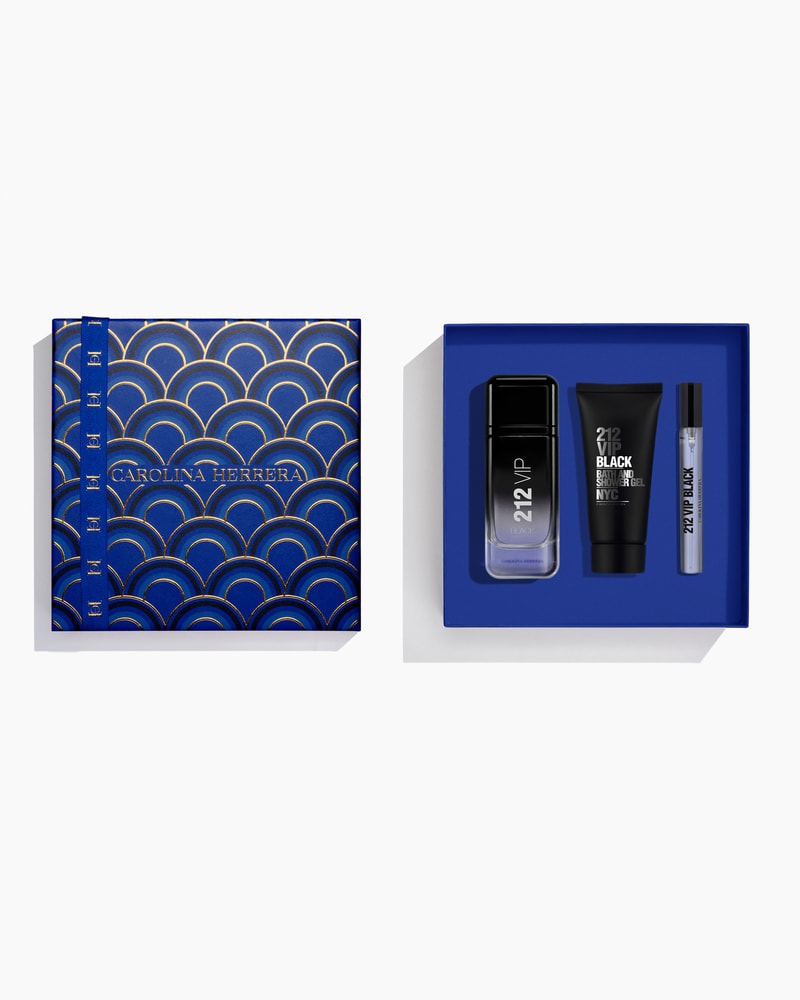 212 VIP Black 100ml Eau de Parfum 100ml Shower Gel and 10ml Megaspritzer Carolina Herrera