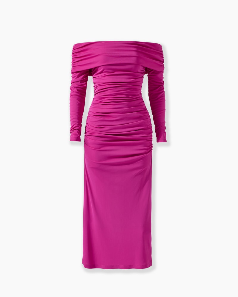 Ruched Jersey Off The Shoulder Dress Ready To Wear Carolina Herrera