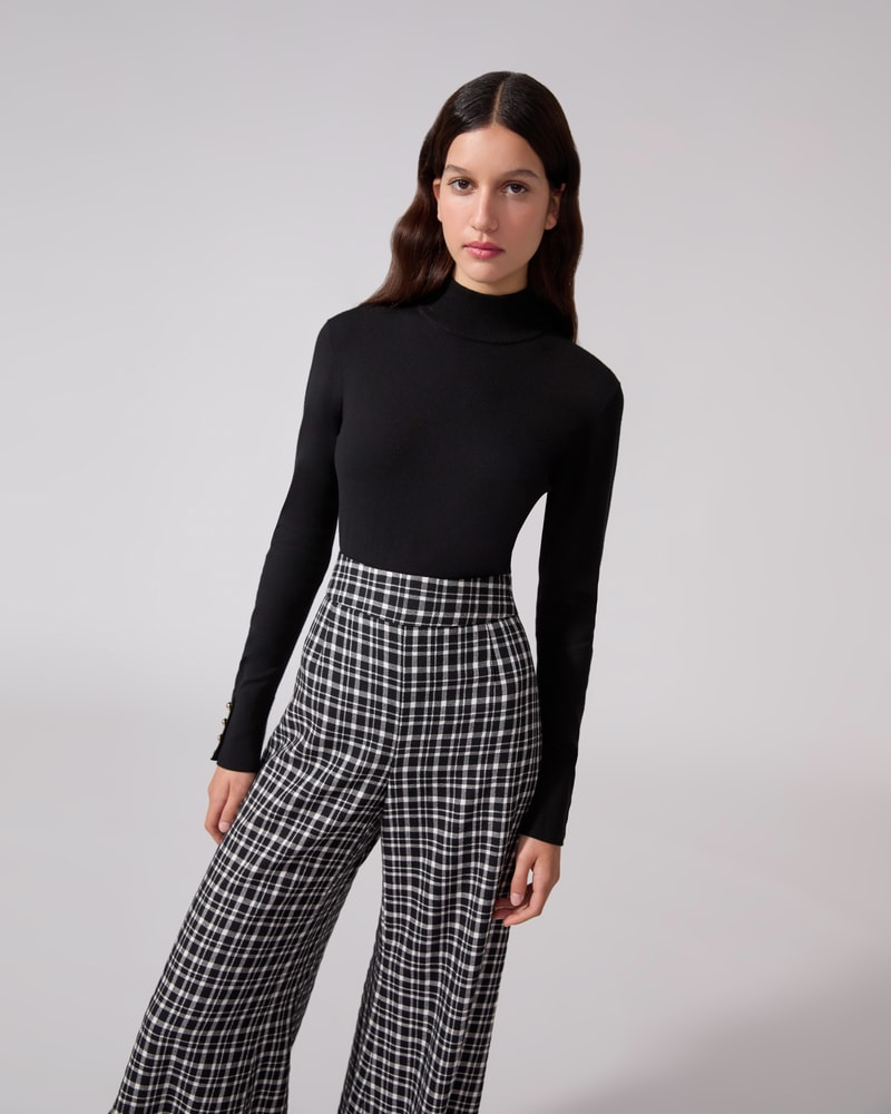 Plaid wide leg cropped pants outlet