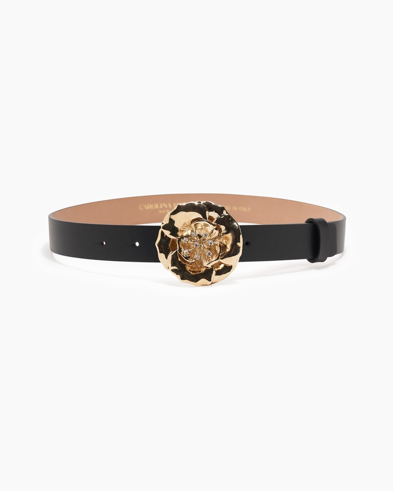 Metal Flower Skinny Belt Accessories Carolina Herrera