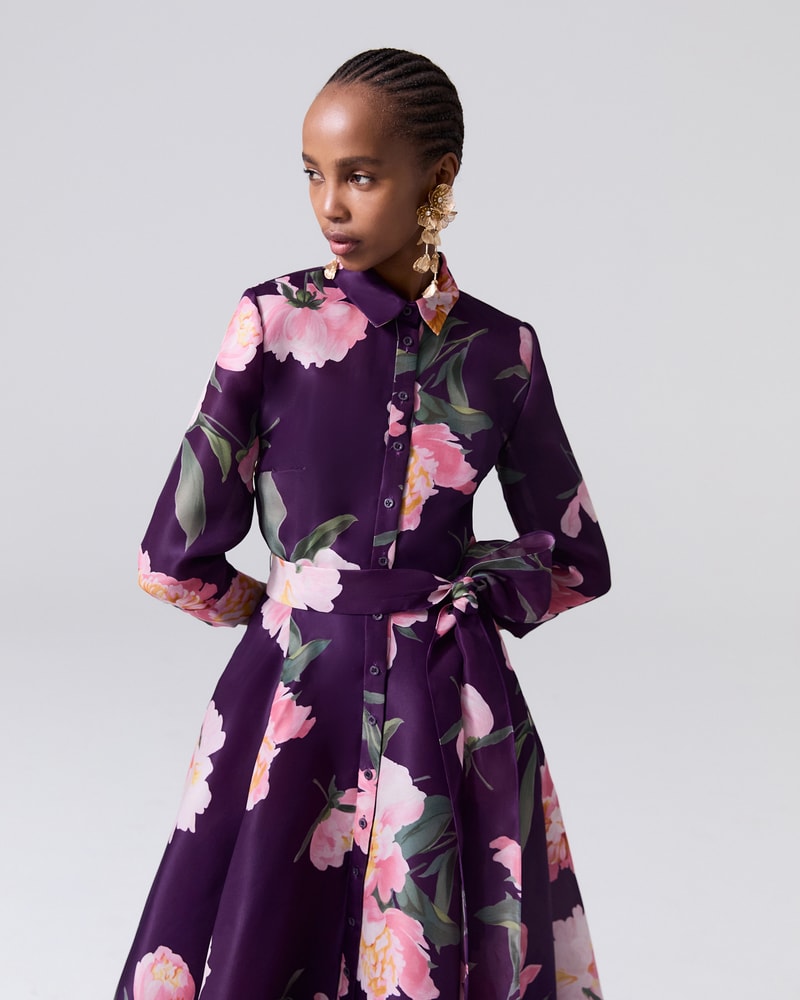 Peony print dress clearance