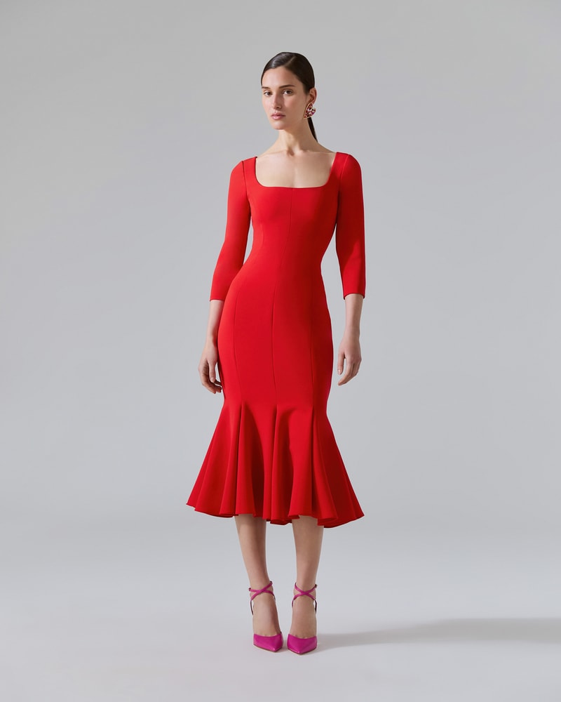 Trumpet midi dress discount