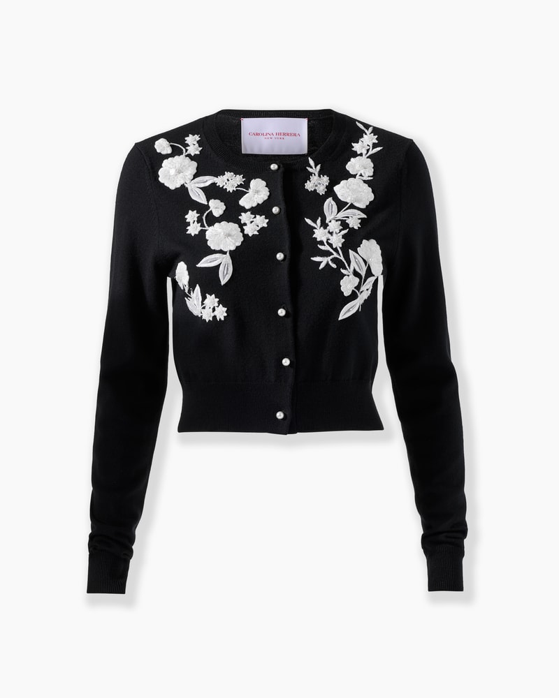 Embroidered Pearl Button Cardigan - Ready - To - Wear | Carolina Herrera