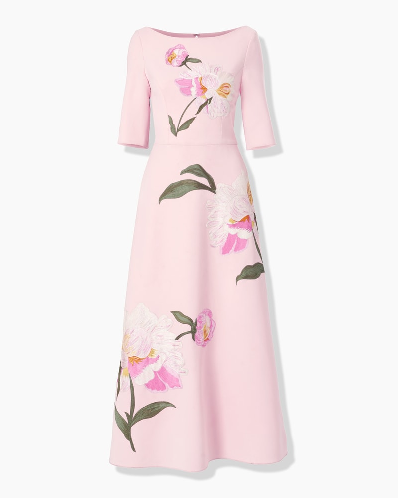 Floral boat neck dress cheap