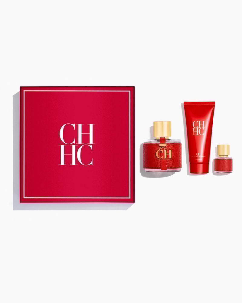 CH Women 100ml Eau de Toilette Body Lotion and Miniature Carolina Herrera
