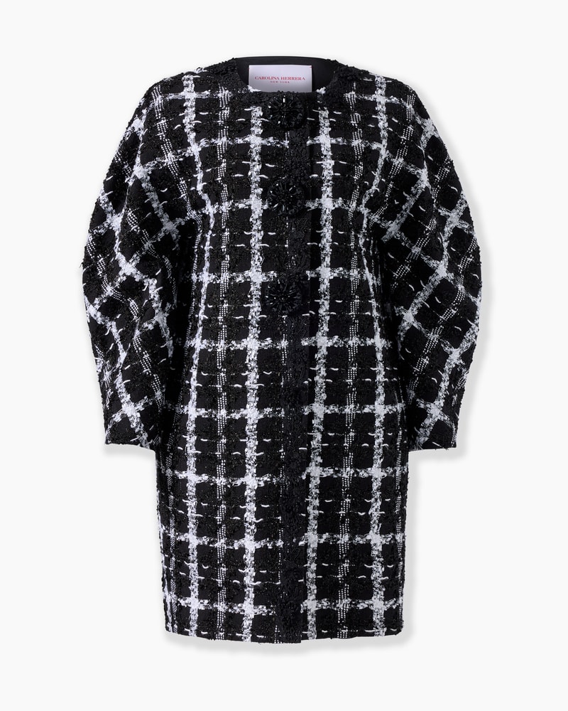 Lurex Tweed Cocoon Coat Ready To Wear Carolina Herrera