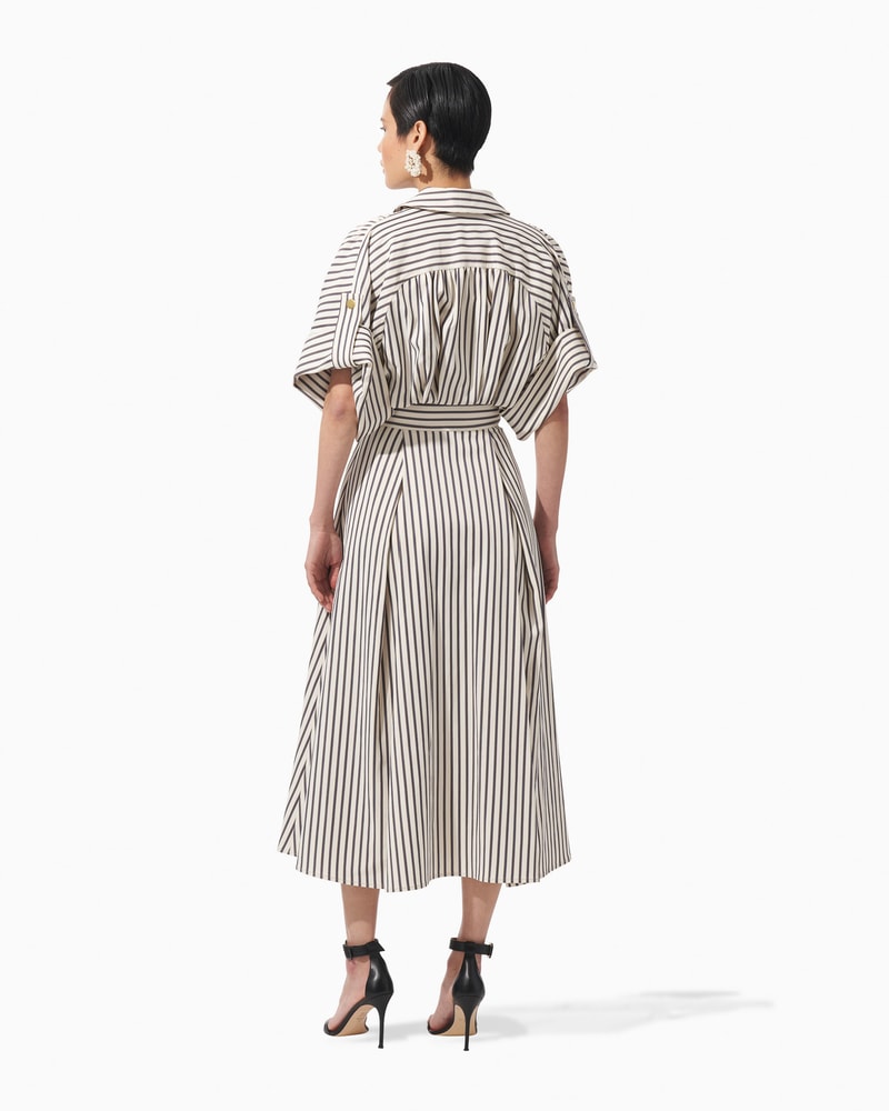 Striped collared shirt dress outlet