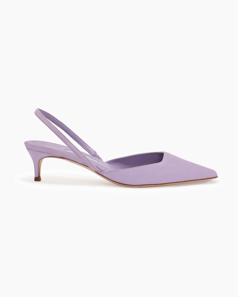 Suede kitten heels top